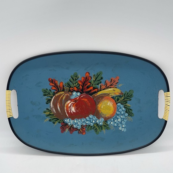 Other - Vintage Tilso Mid-Century Modern Oval Fiberboard Serving Tray Fruit Japan Enesco